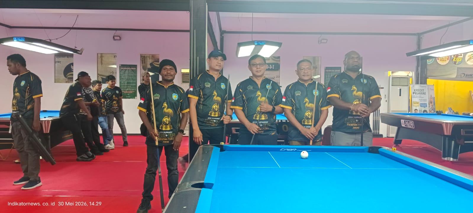 Wujud Kolaborasi Olahraga Prestasi, SIWO PWI Teluk Bintuni Apresiasi Ekshibisi Billiard Libatkan Wartawan di Dandim CUP I 2026